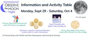 Click on this slide for information on the international observe the moon night information and activity table